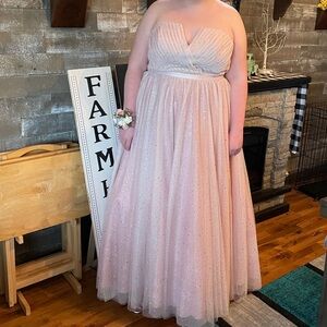 Elegant Pink Strapless Gown